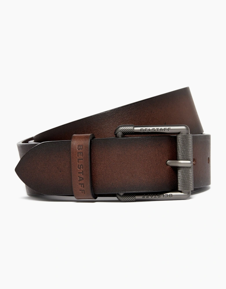 BELSTAFF ROLLER BUCKLE BELT AGED BROWN