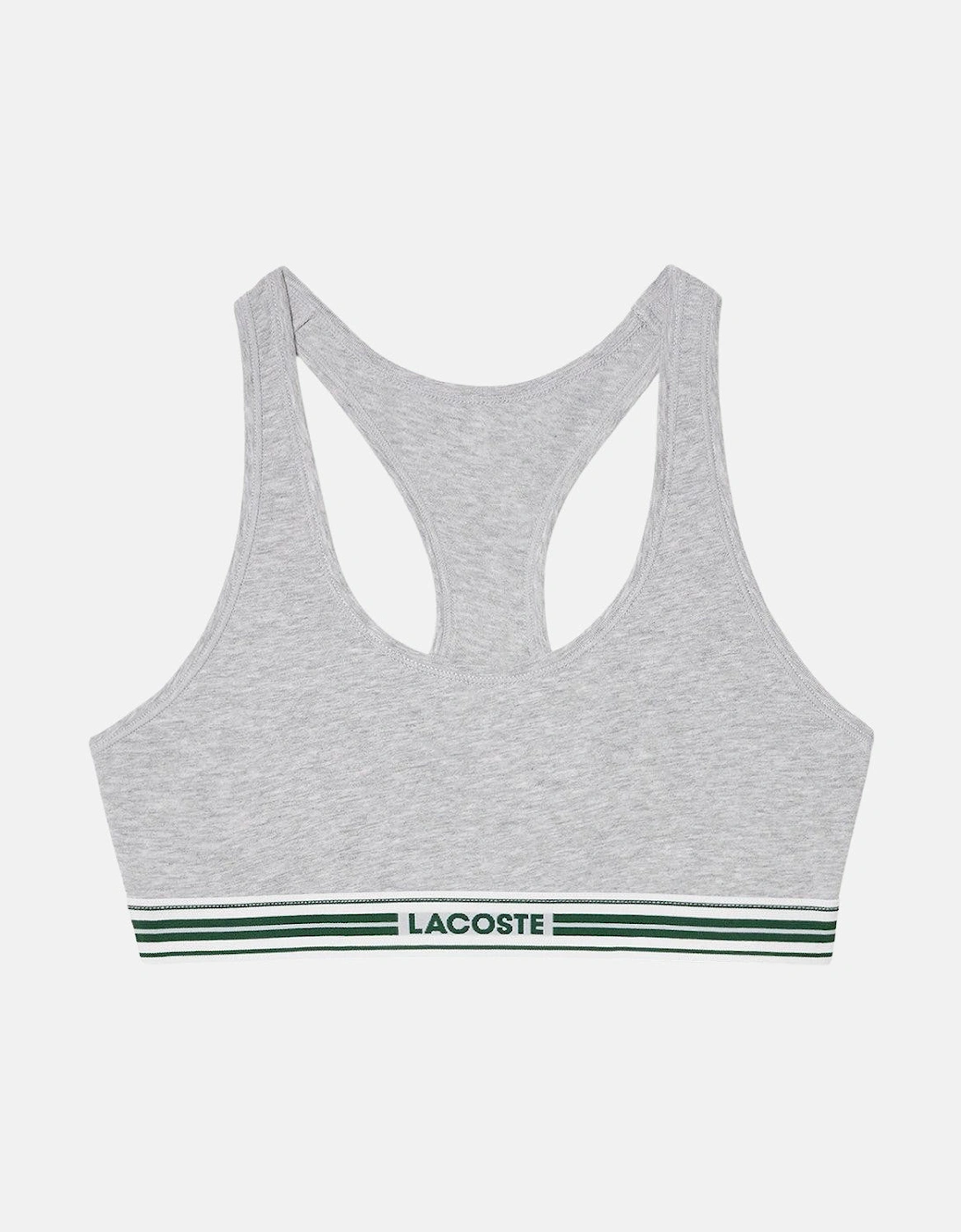 LACOSTE WOMENS HERITAGE STRETCH COTTON RACER BACK BRALETTE GREY CHINE