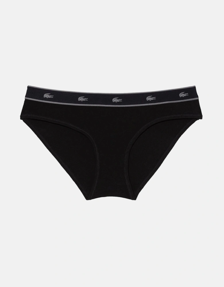LACOSTE WOMENS ESSENTIAL STRETCH COTTON BRIEFS BLACK