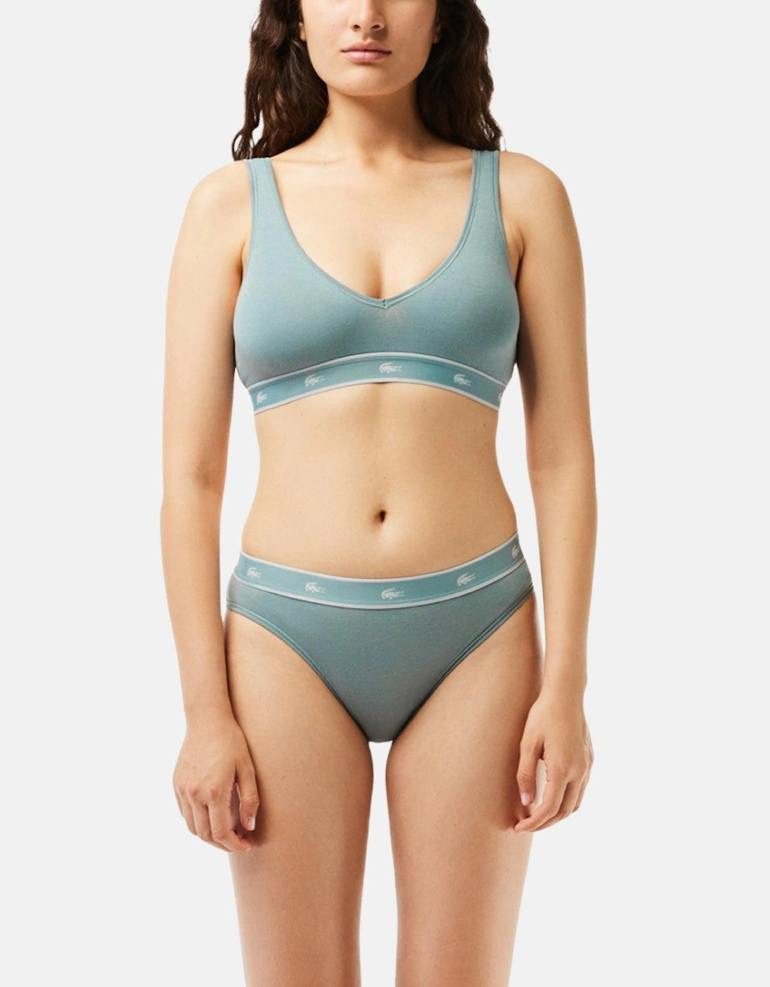 LACOSTE WOMENS ESSENTIAL STRETCH COTTON BRIEFS GREY