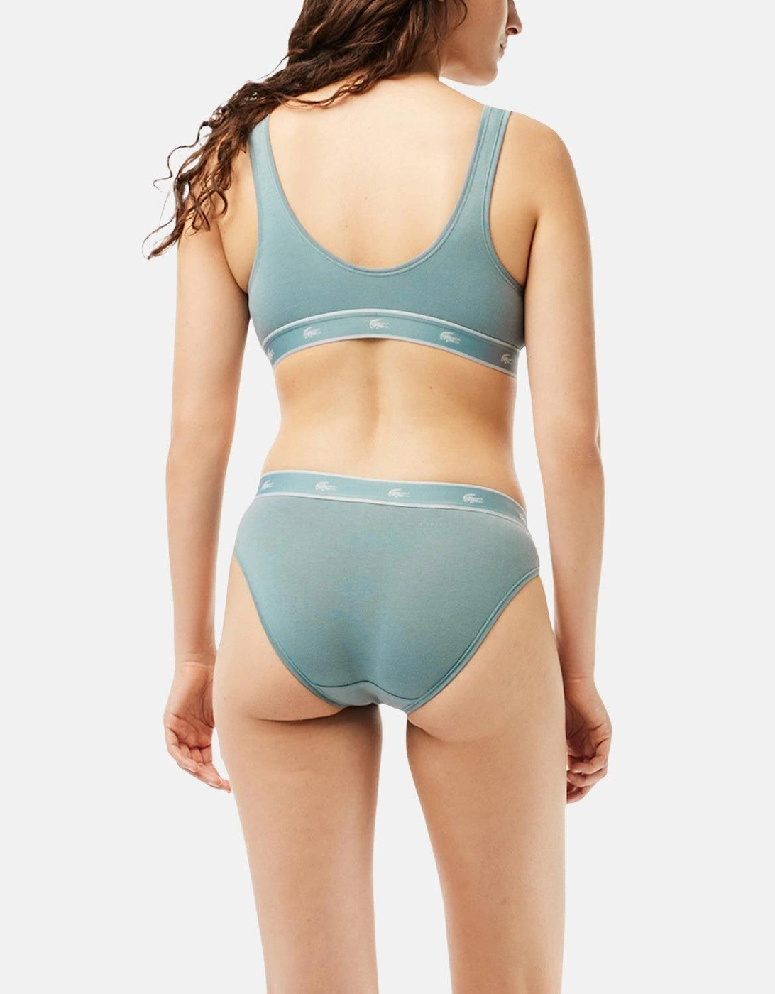 LACOSTE WOMENS ESSENTIAL STRETCH COTTON BRIEFS GREY