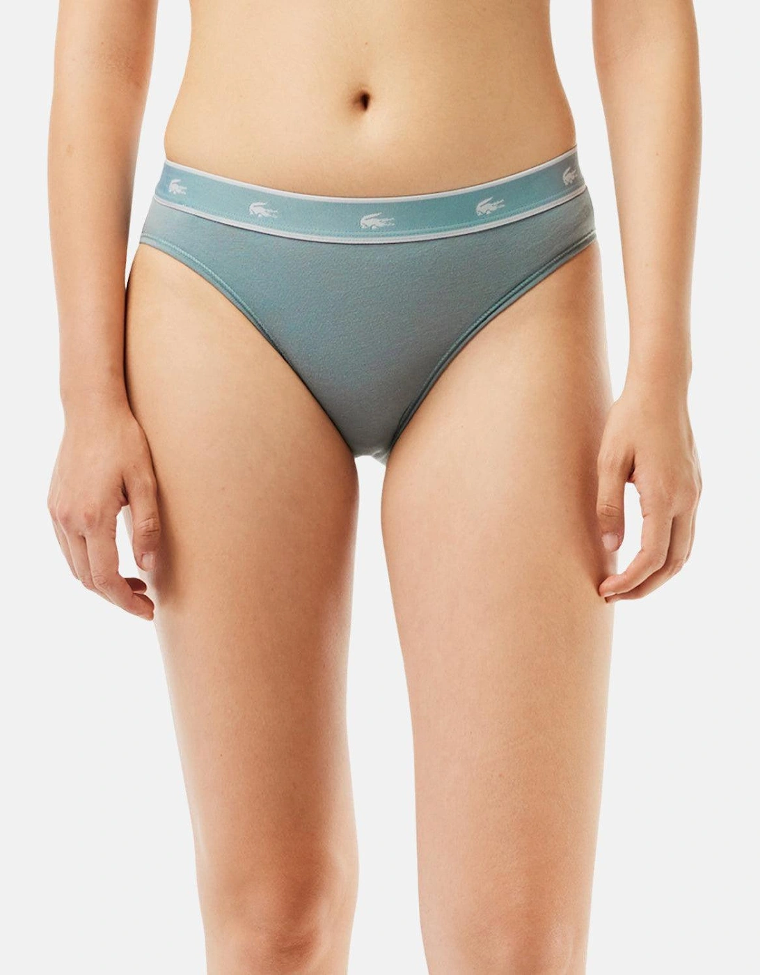 LACOSTE WOMENS ESSENTIAL STRETCH COTTON BRIEFS GREY