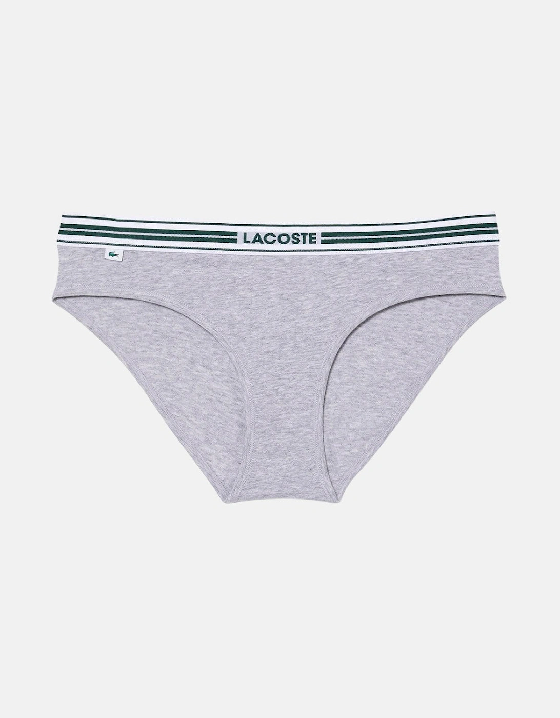 LACOSTE WOMENS HERITAGE STRETCH COTTON BRIEFS GREY CHINE, 5 of 4