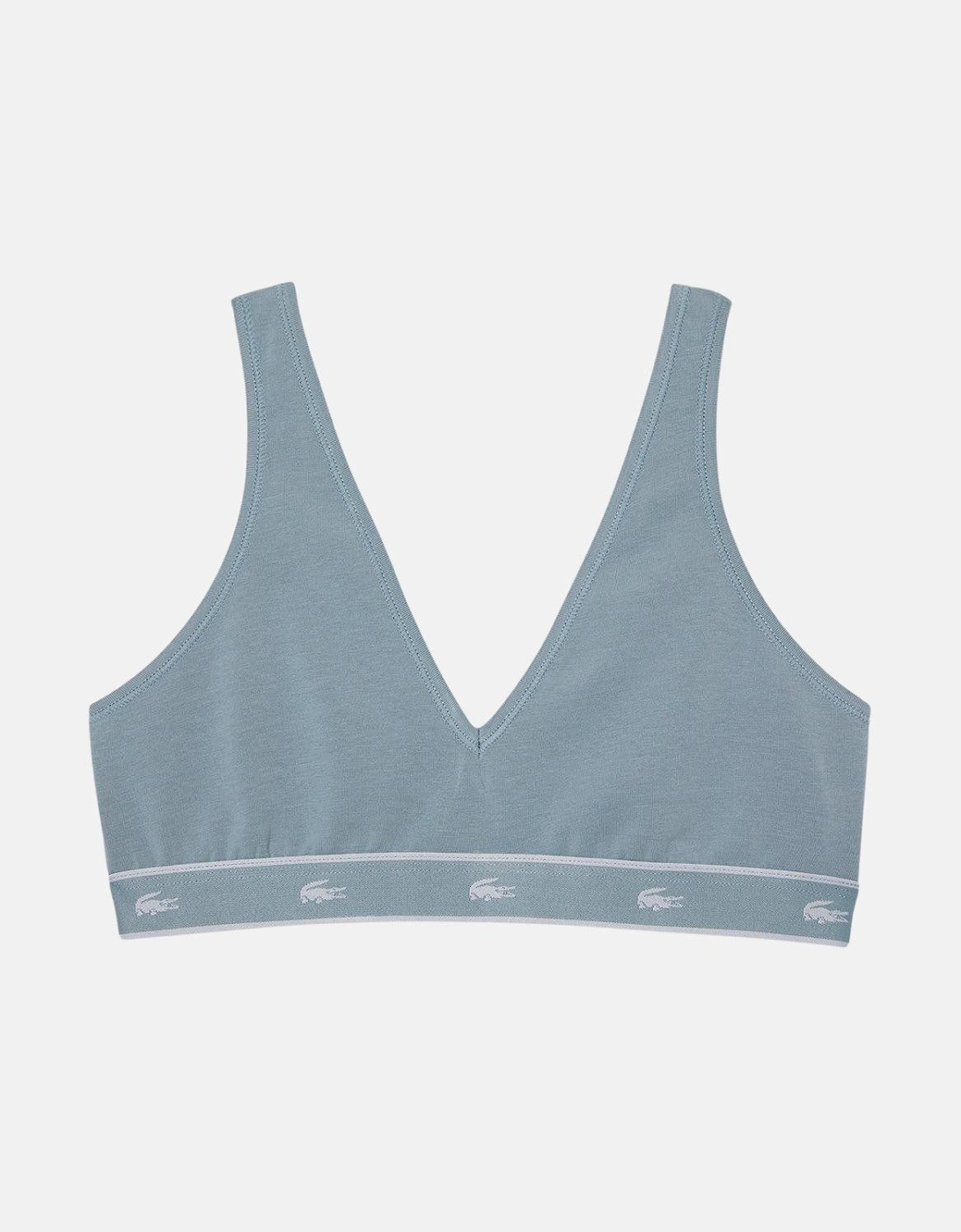 LACOSTE WOMENS ESSENTIAL STRETCH COTTON TRIANGLE BRALETTE GREY