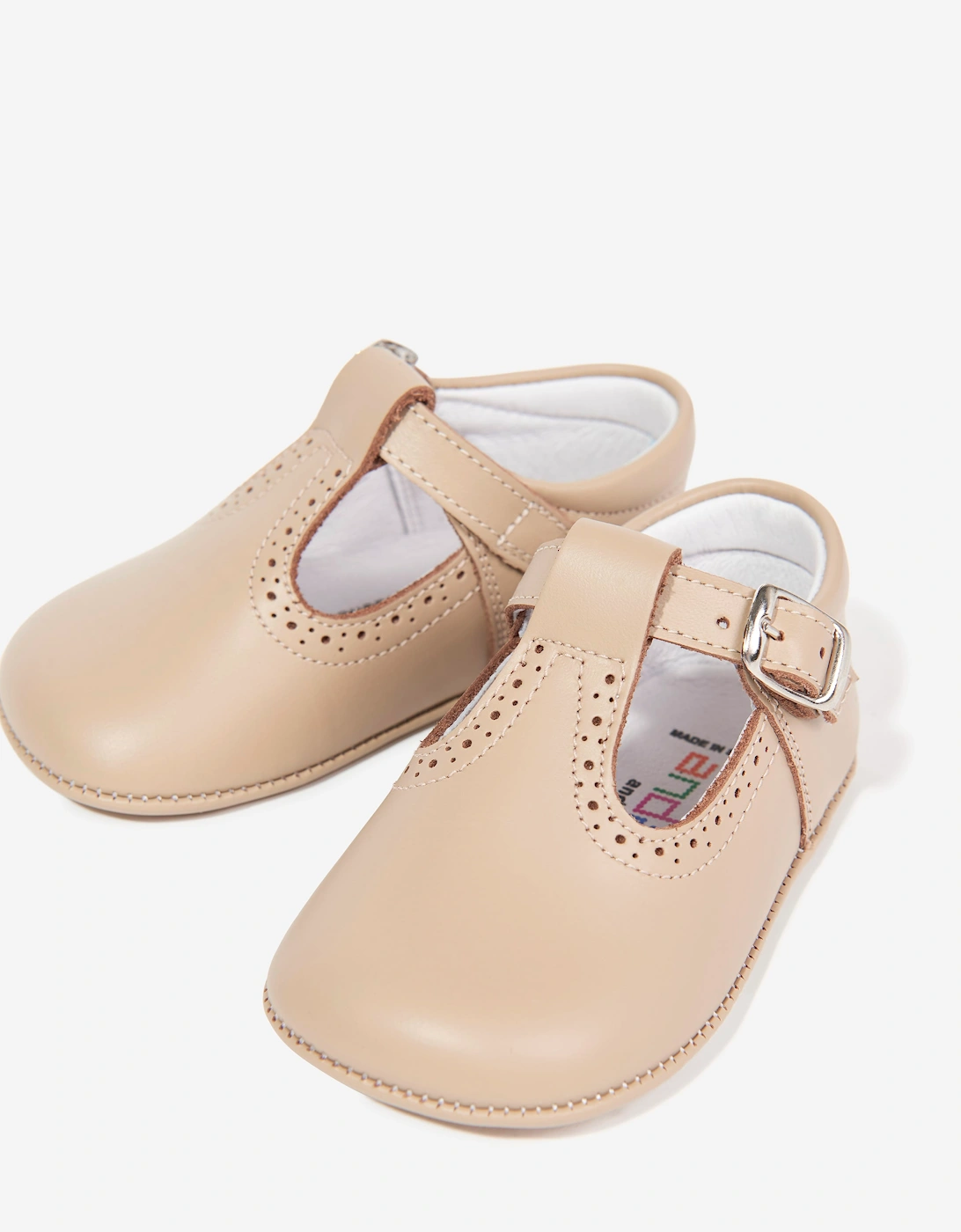 Andanines Baby Boys Patent Leather T-Bar Shoes in Brown