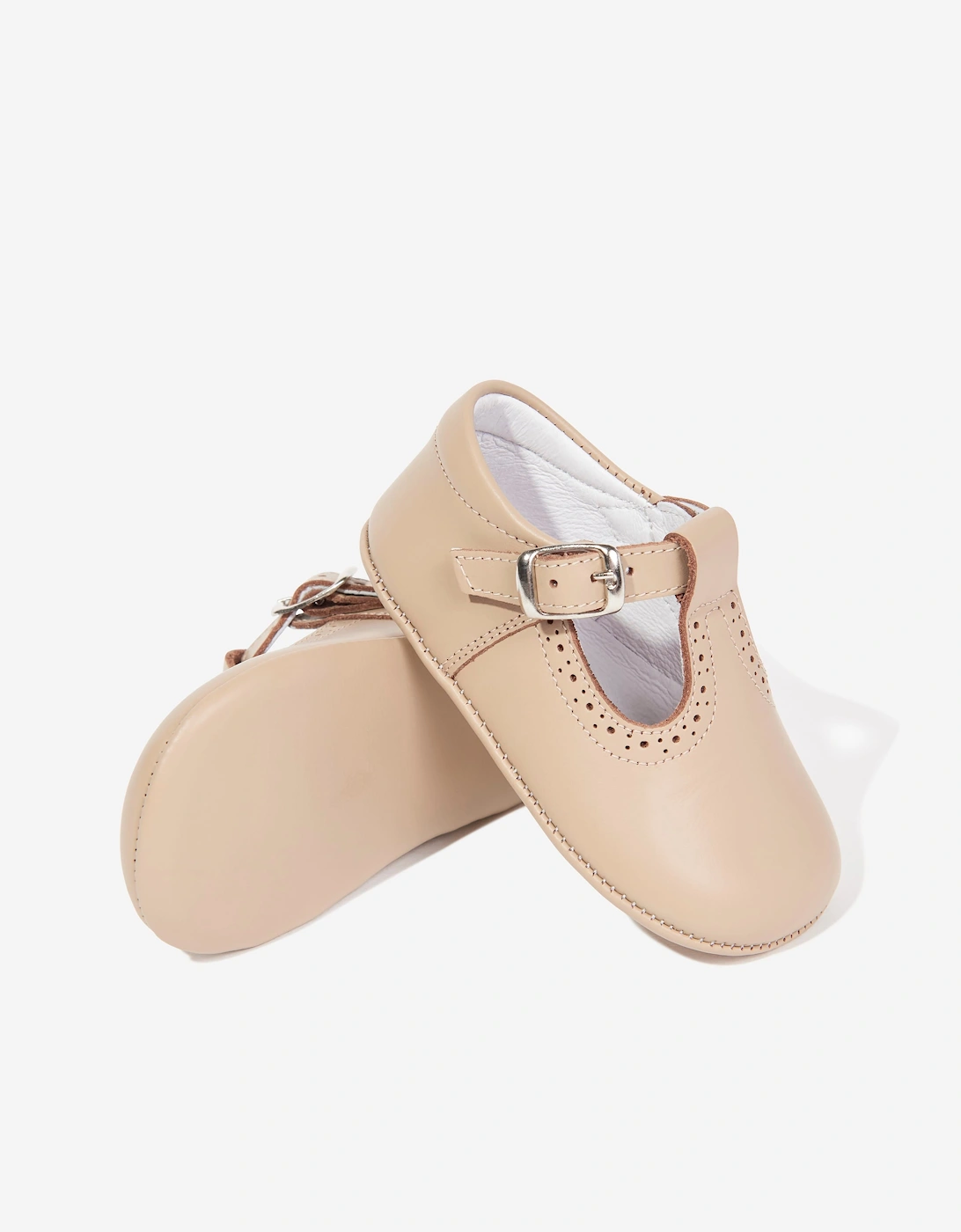 Andanines Baby Boys Patent Leather T-Bar Shoes in Brown