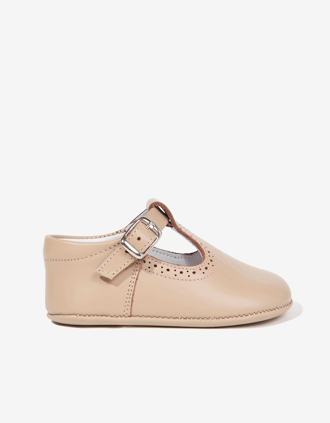 Andanines Baby Boys Patent Leather T-Bar Shoes in Brown