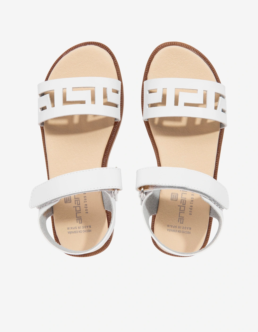 Andanines Girls Leather Sandals in White