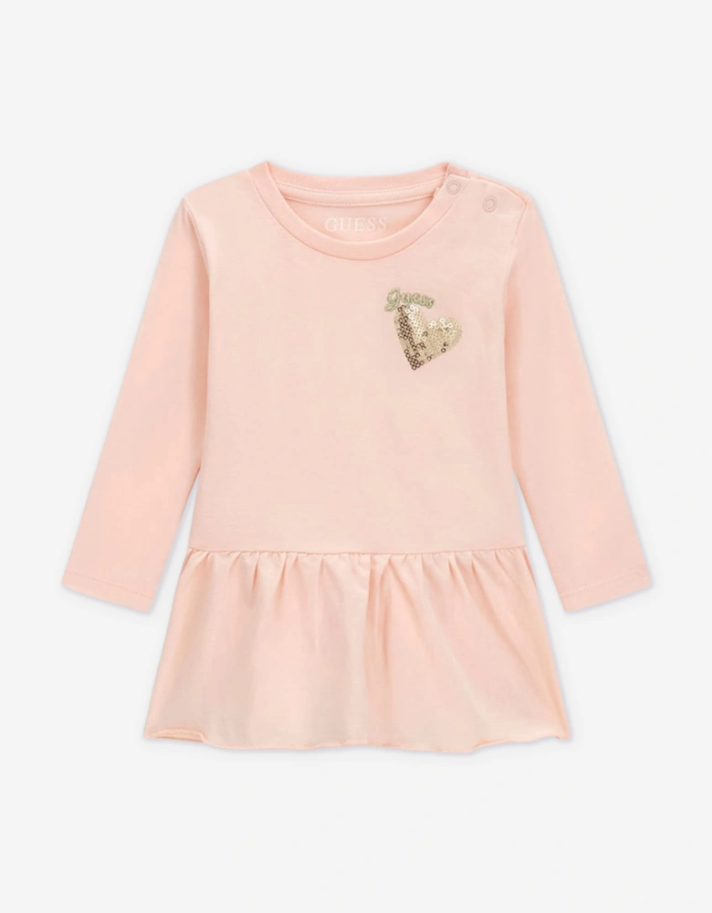 Guess Baby Girls LS T-Shirt and Denim Pants Set in Pink