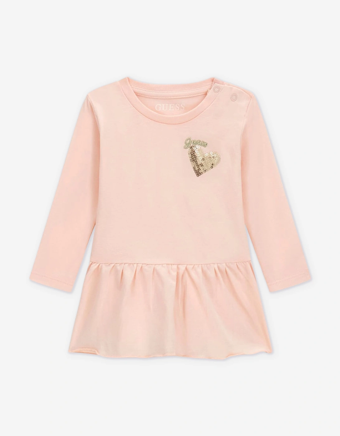 Guess Baby Girls LS T-Shirt and Denim Pants Set in Pink
