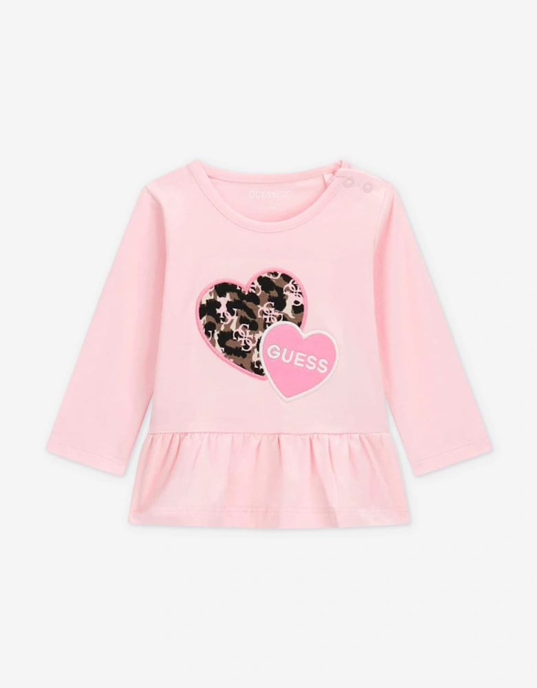 Guess Baby Girls LS T-Shirt and Leggings Set in Pink