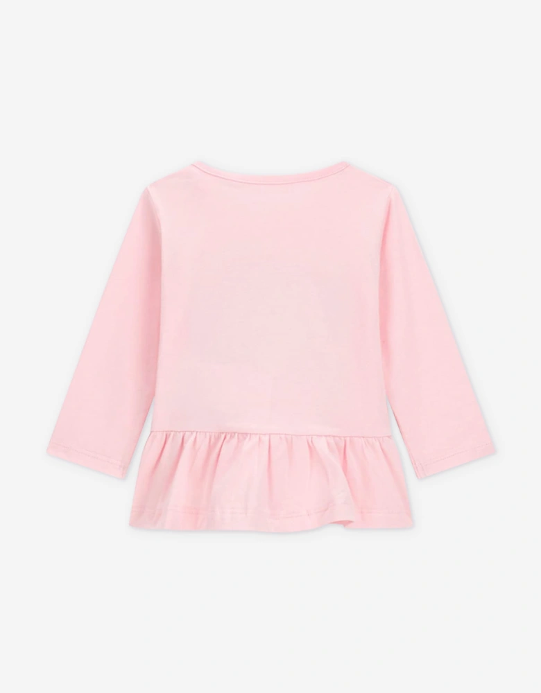 Guess Baby Girls LS T-Shirt and Leggings Set in Pink