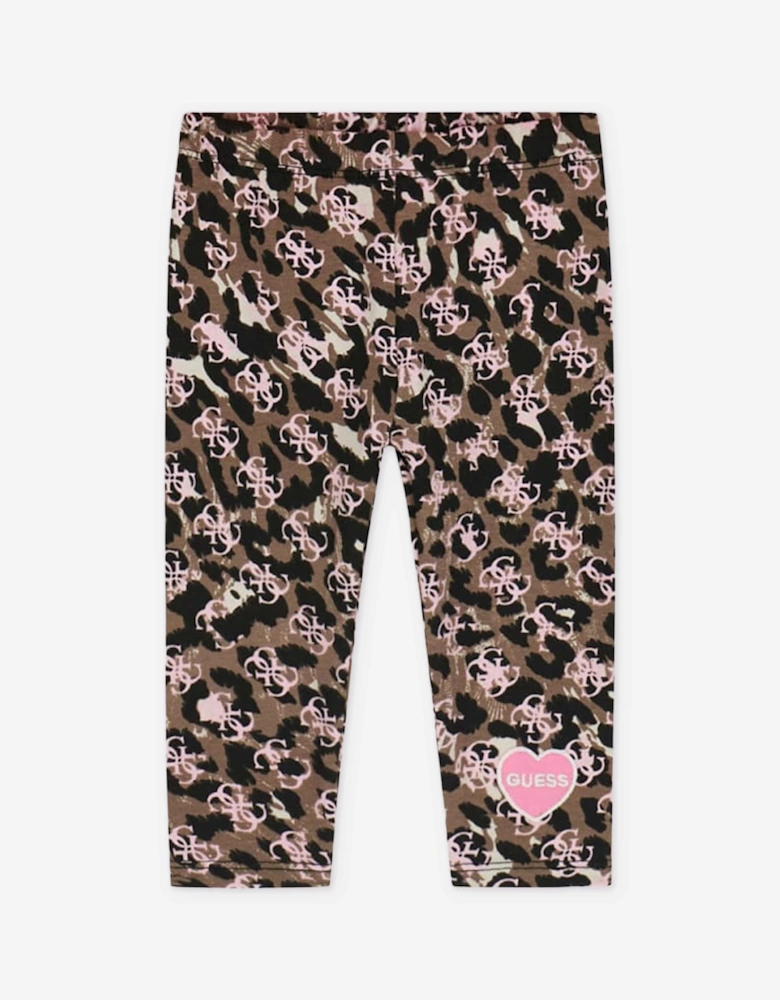 Guess Baby Girls LS T-Shirt and Leggings Set in Pink