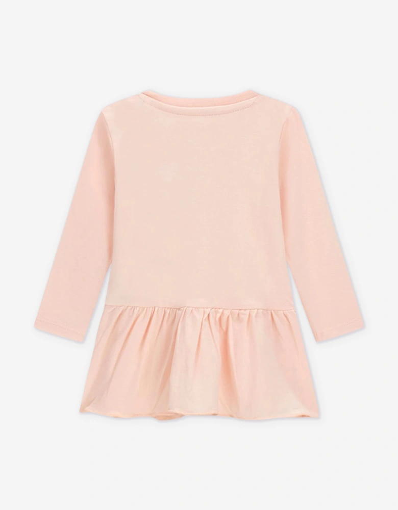 Guess Baby Girls LS T-Shirt and Denim Pants Set in Pink