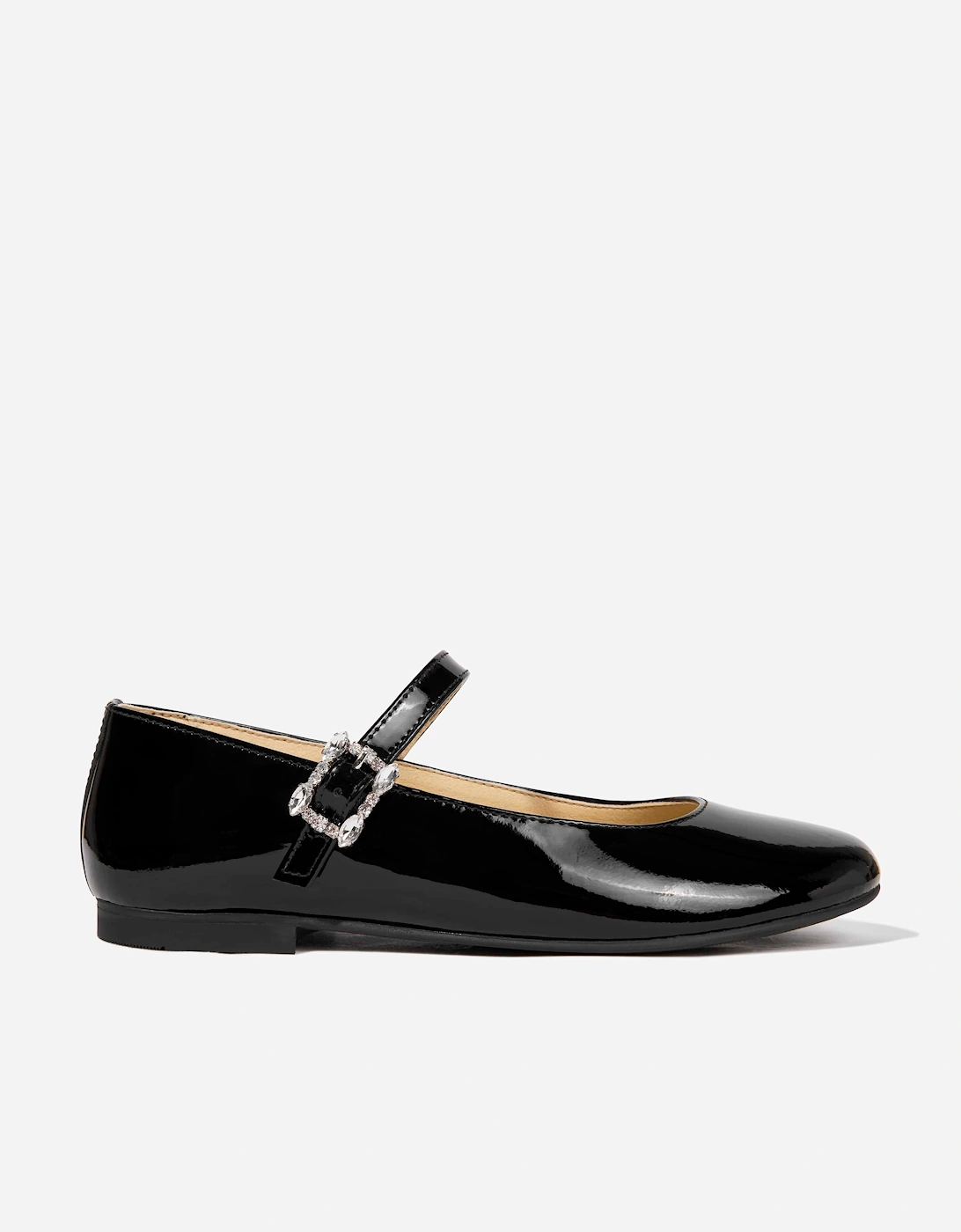 Andanines Girls Patent Leather Pumps in Black, 5 of 4