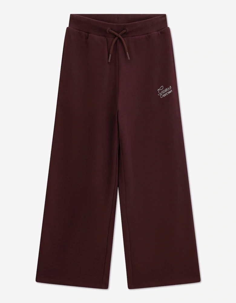 Guess Girls French Terry Palazzo Joggers in Red