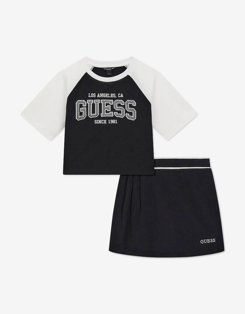 Guess Girls T-Shirt and Skort Set in Black