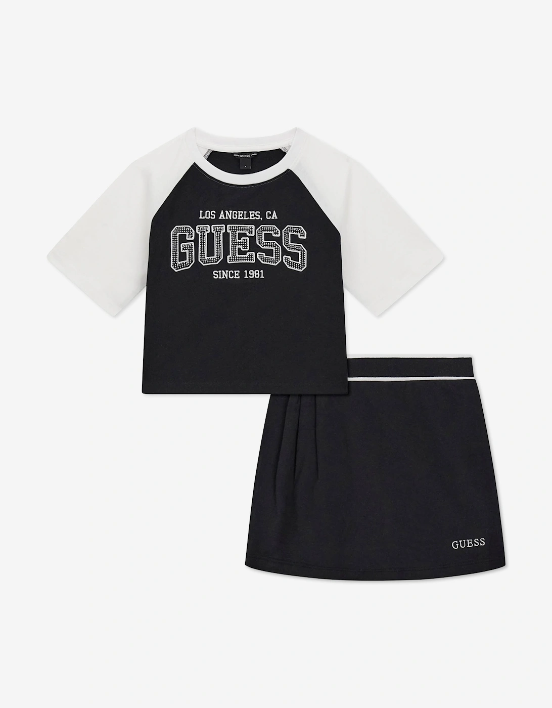 Guess Girls T-Shirt and Skort Set in Black, 6 of 5