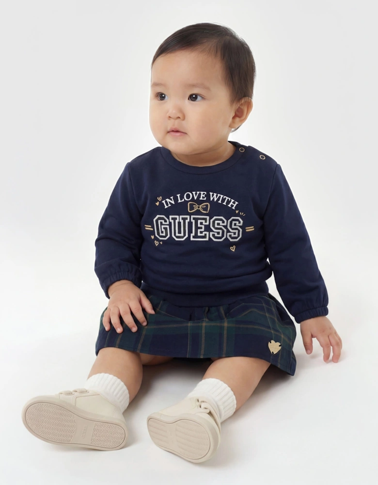 Guess Baby Girls Sweatshirt and Skirt Set in Navy
