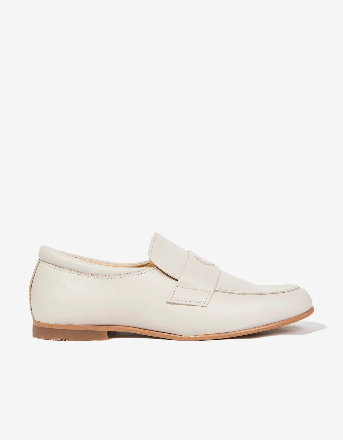 Andanines Boys Leather Loafers in Ivory, 5 of 4