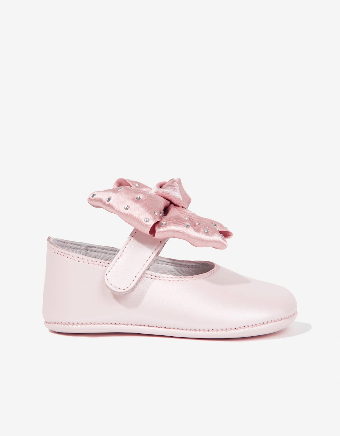 Andanines Baby Girls Leather Bow Pumps in Pink, 5 of 4