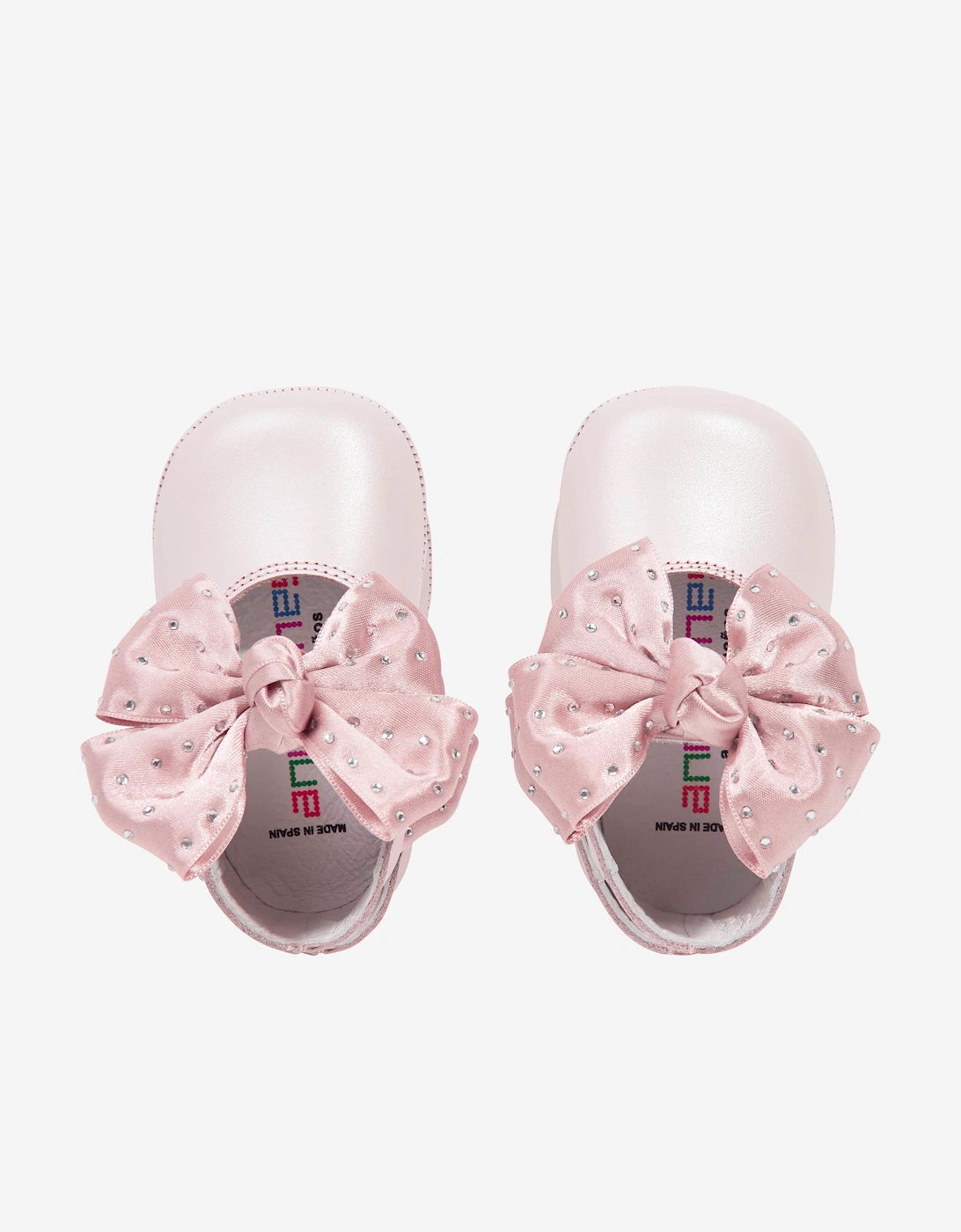 Andanines Baby Girls Leather Bow Pumps in Pink
