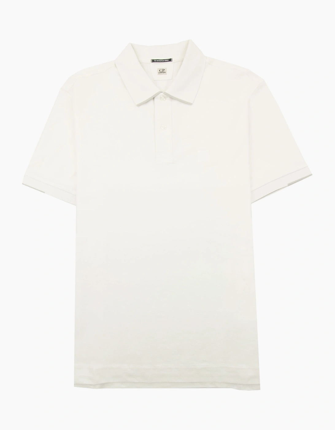 Cp Company Men's White Metropolis Series Stretch Piquet Polo 101 - Size: 34