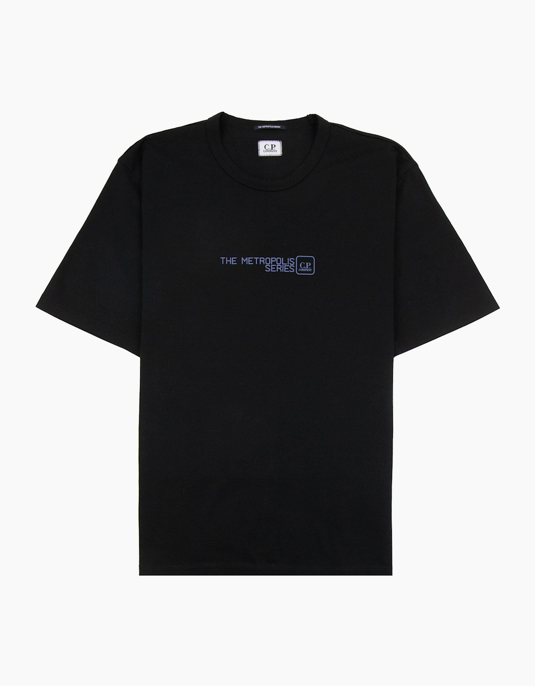 Cp Company Men's Black Metropolis Mercerized Urban Graphics T Shirt 999 - Size: 34