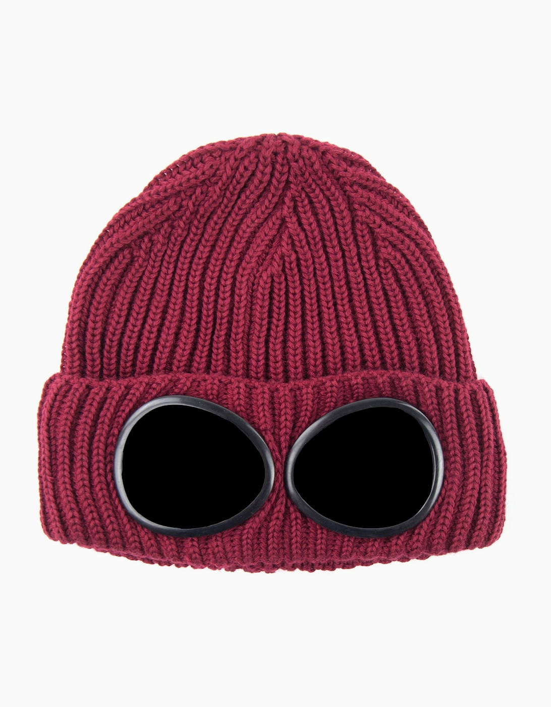 Cp Company Men's Red Extra Fine Merino Wool Winter Goggle Beanie Scooter 576 - Size: Os
