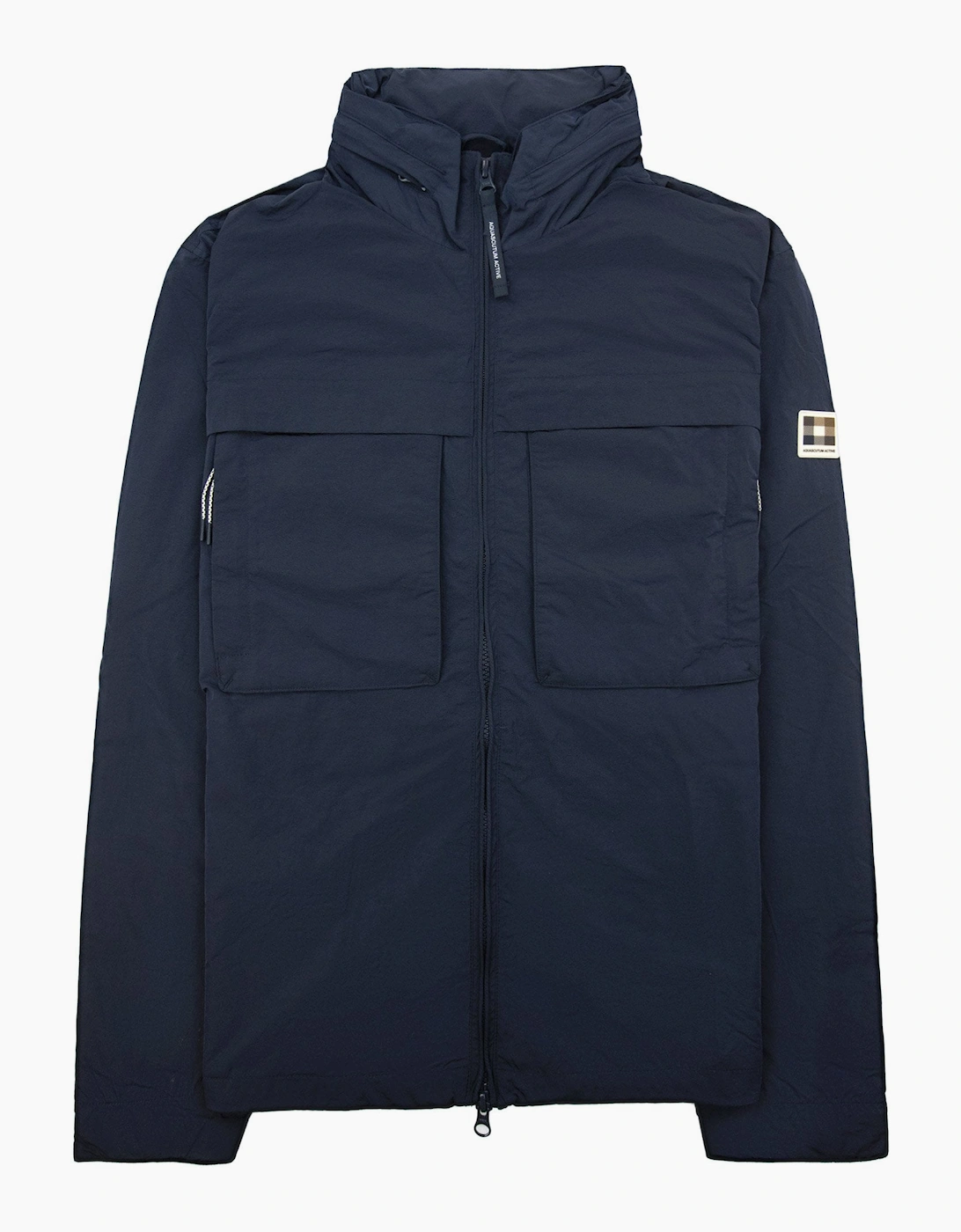 Aquascutum Men's Navy Lamina Mock Neck Jacket 11 - Size: Regular/36