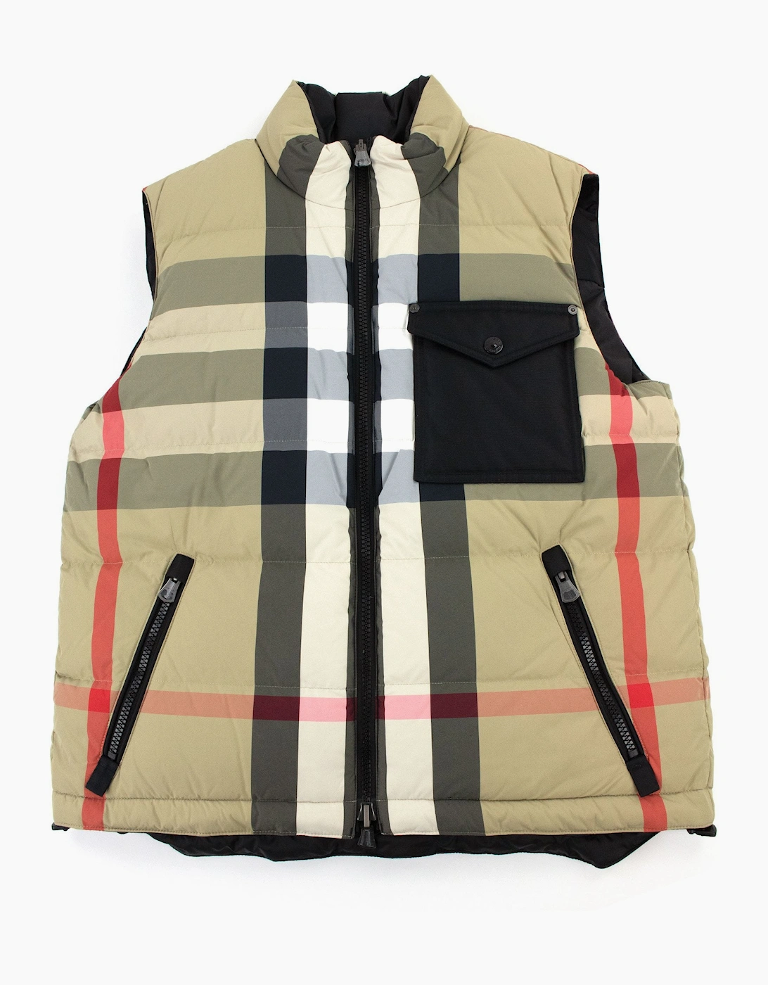 Men's Burberry Reversible Down Puffer Gilet Archive Beige - Tan - Size: 40/Regular