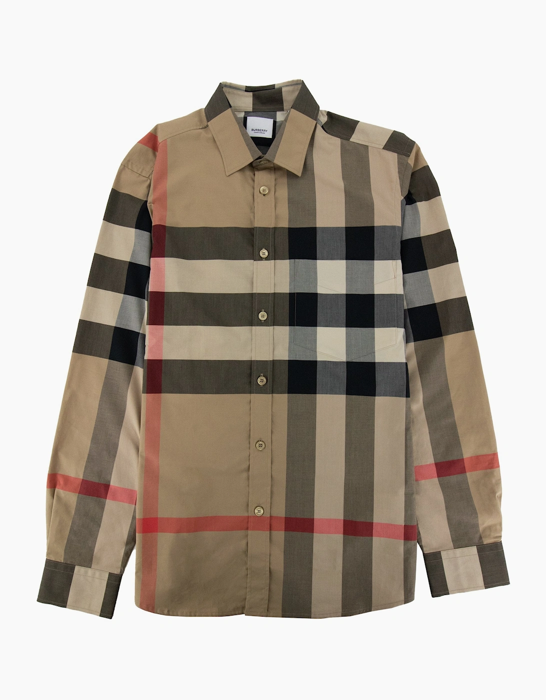 Burberry Men's Tan Ip Check Poplin Shirt Archive Beige - Size: 42/Regular