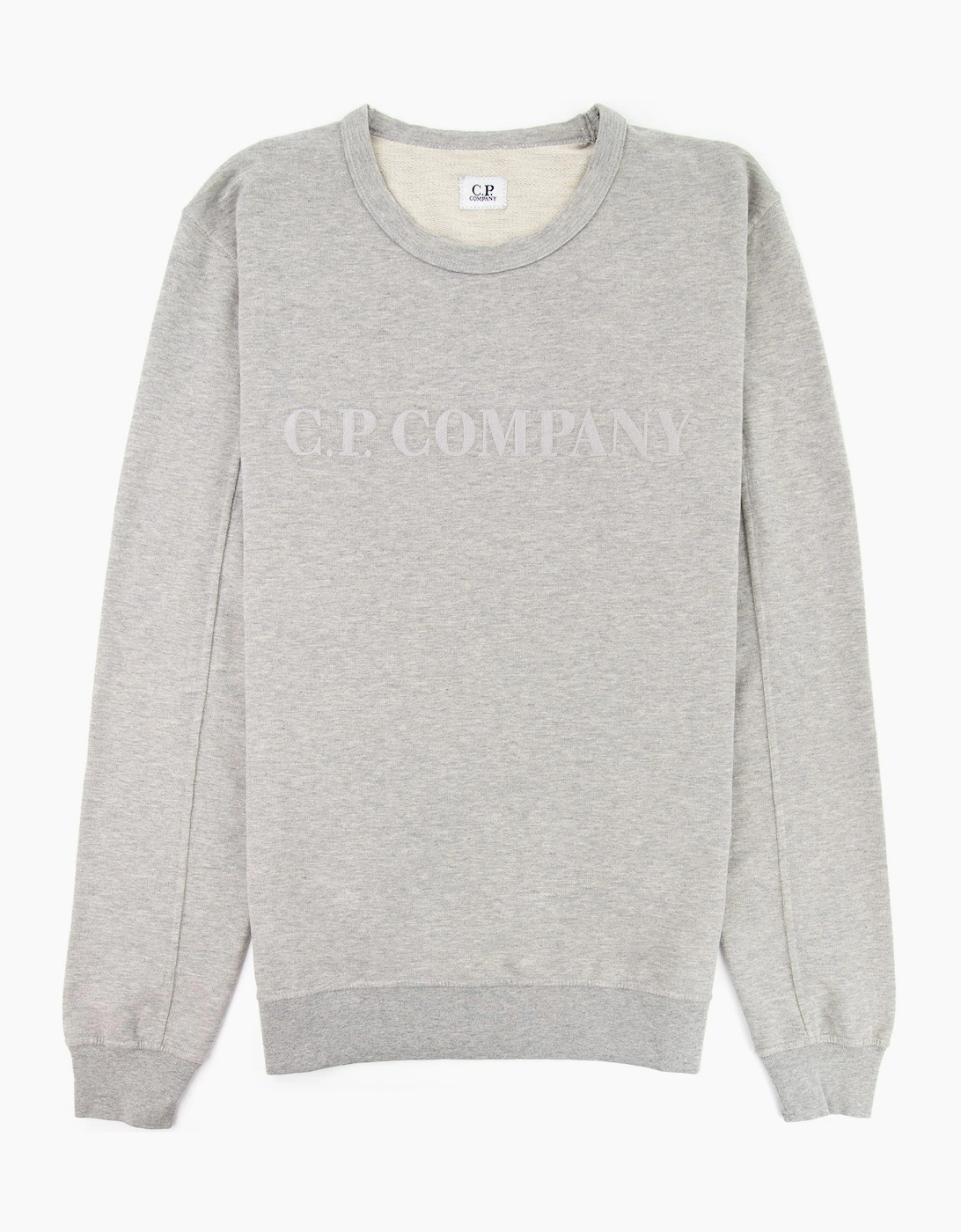 Cp Company Men's Grey Light Fleece Chest Embroidered Sweatshirt M93 - Size: 46