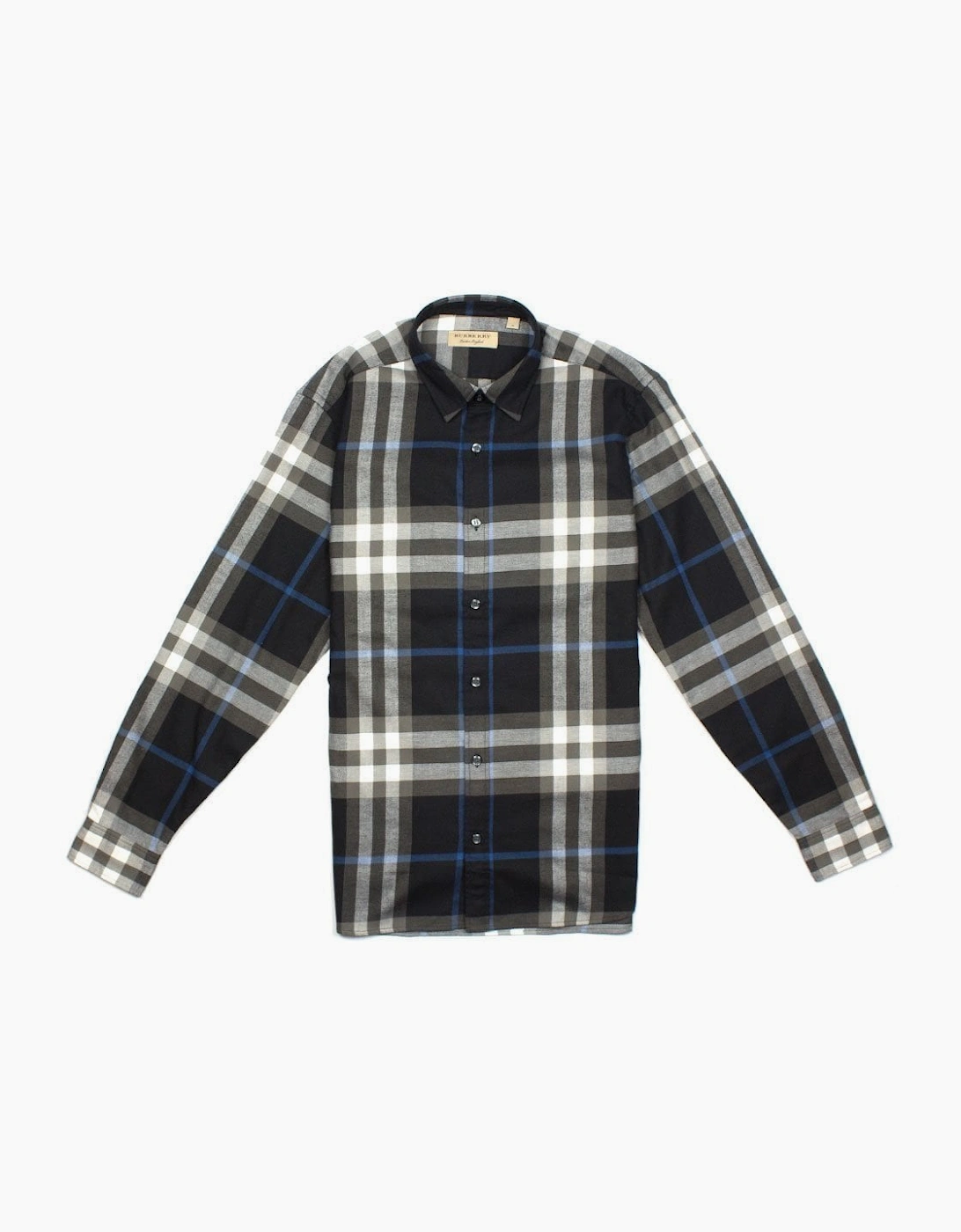 Burberry Men's Black Salwick Check Flannel Shirt - Size: 44/Regular
