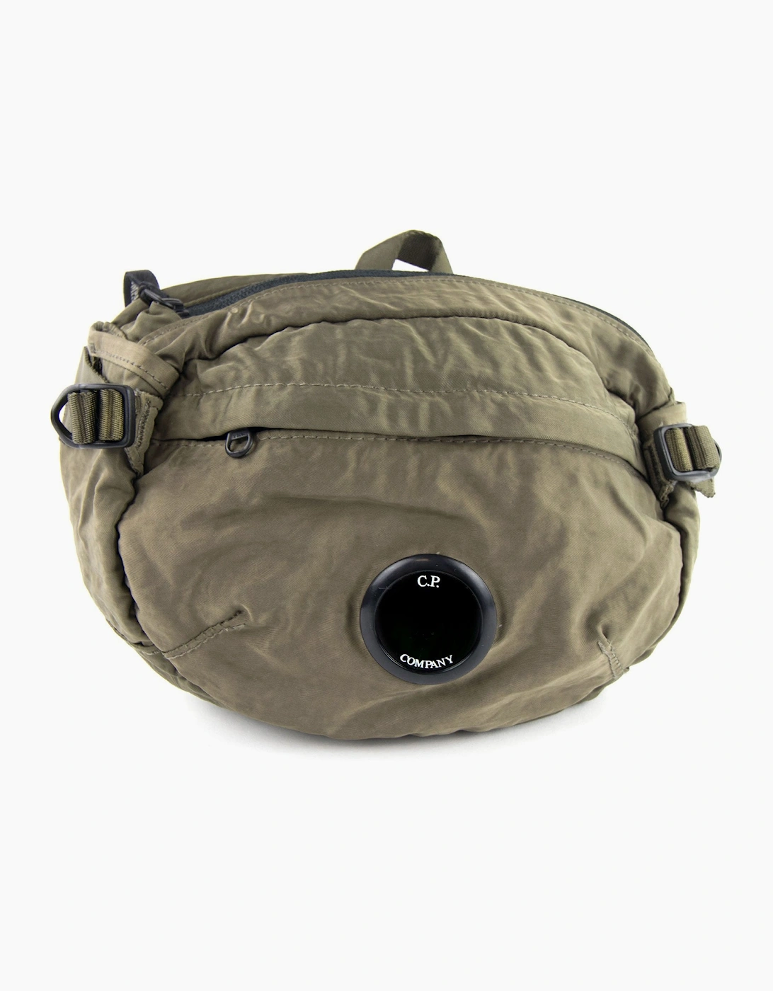 Cp Company Men's Tan Gart Dyed Nylon Sateen Lens Waist Bag Dusty Olive 661 - Size: Os