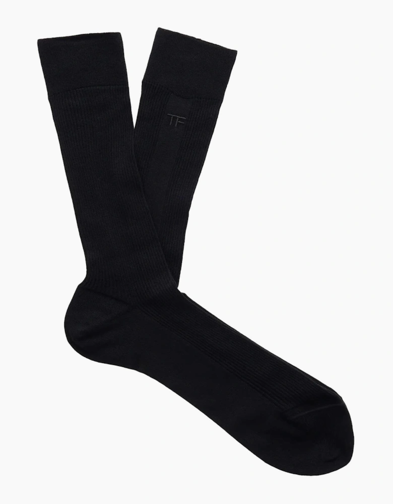 Ribbed Textured Socks Black