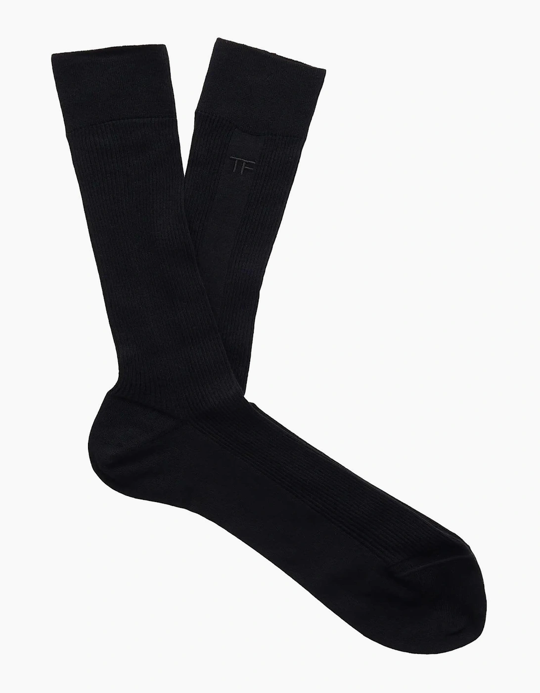 Ribbed Textured Socks Black, 3 of 2
