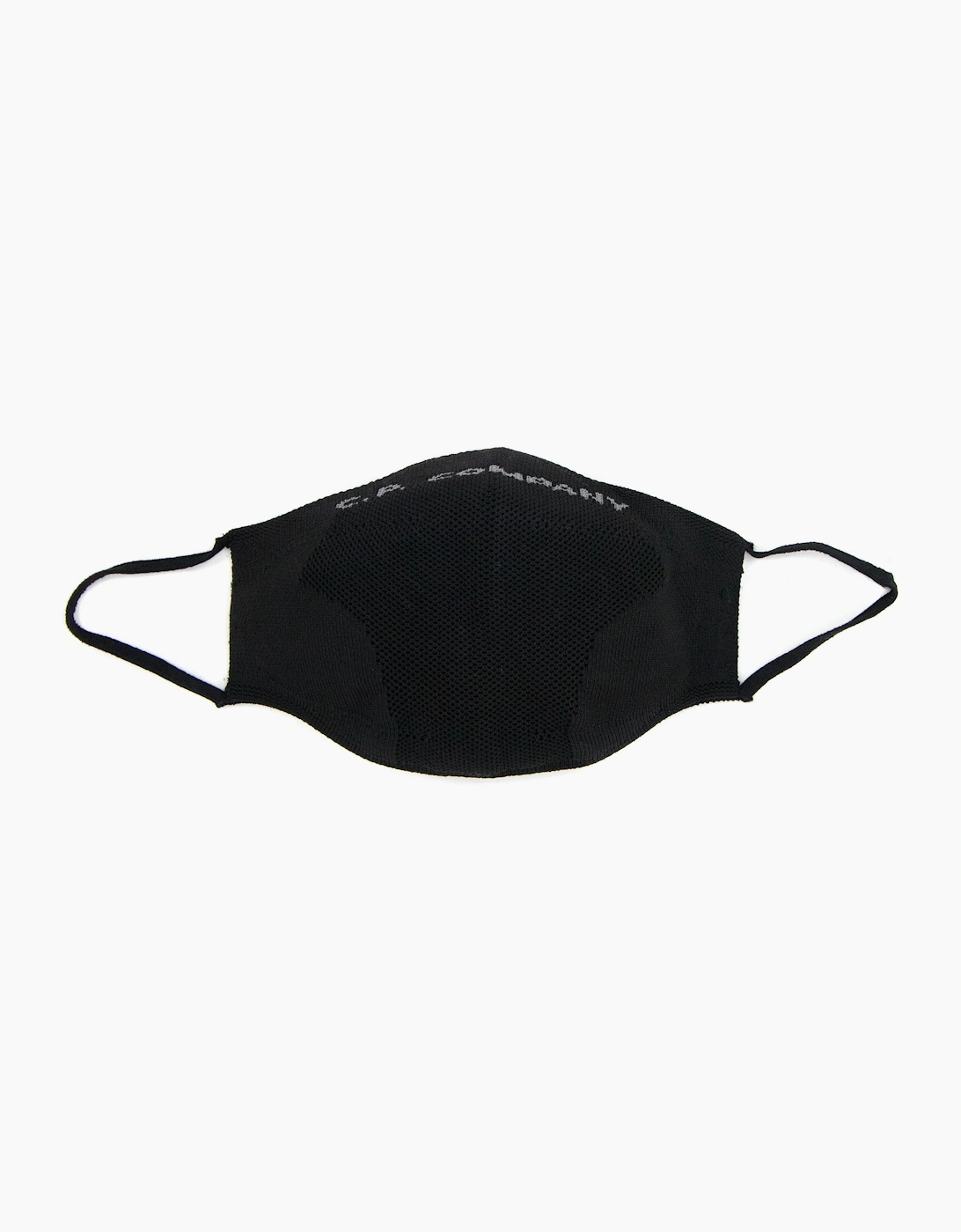 Cp Company Men's Black Knit Yarn Logo Print Face Mask V01 - Size: Os