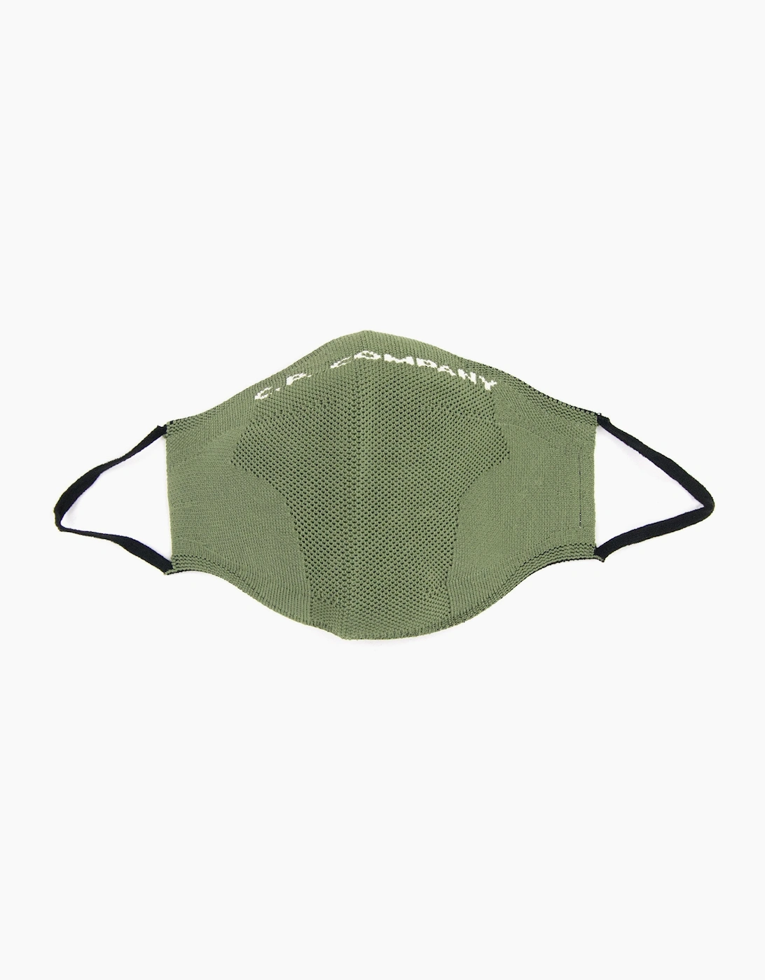 Cp Company Men's Tan Knit Yarn Logo Print Face Mask Green V02 - Size: Os