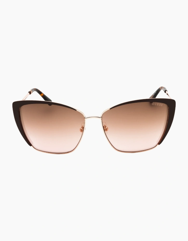 Guess Shiny Dark Brown Framed Sunglasses