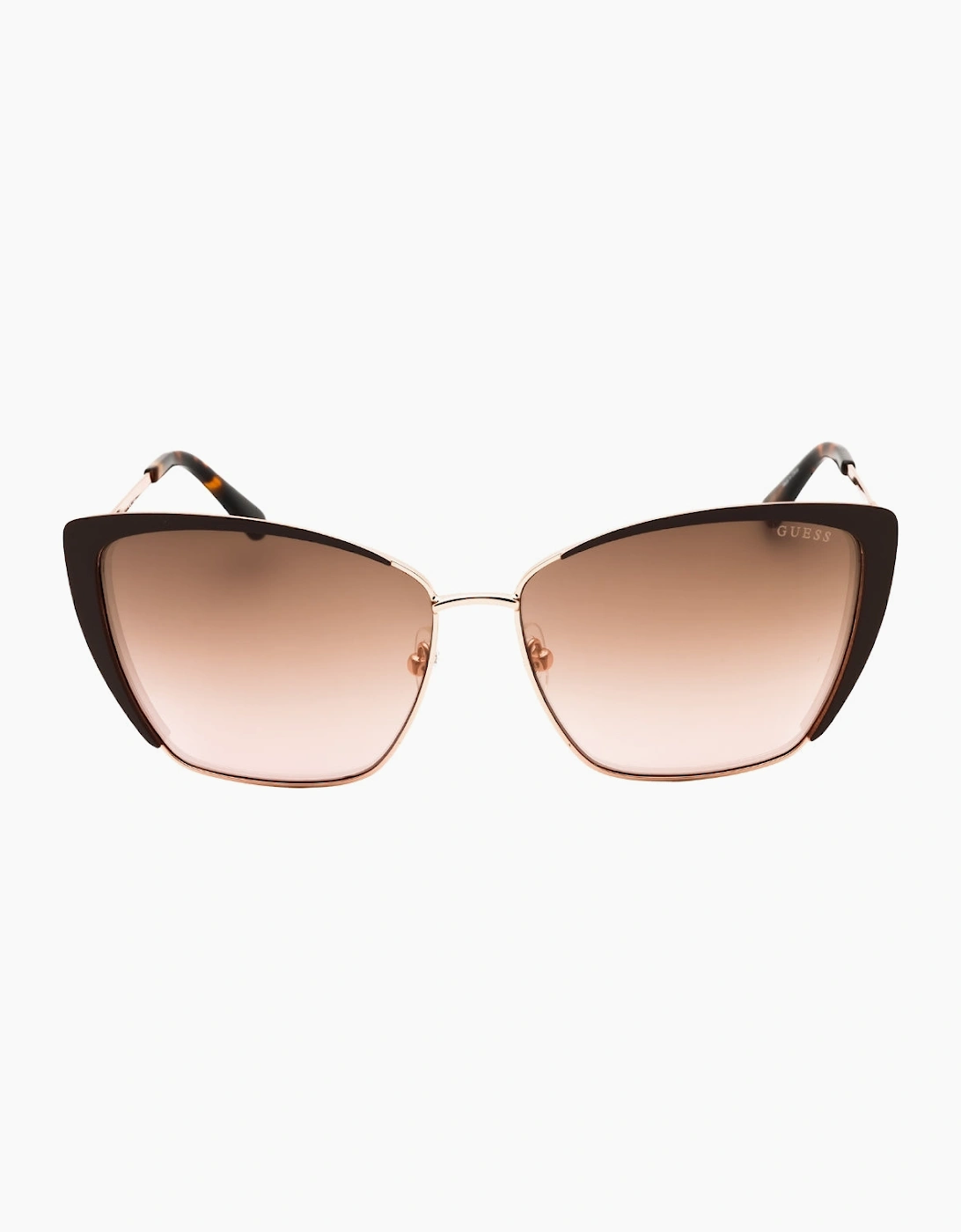 Guess Shiny Dark Brown Framed Sunglasses