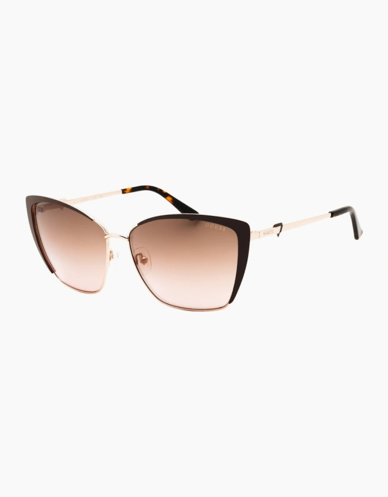 Guess Shiny Dark Brown Framed Sunglasses