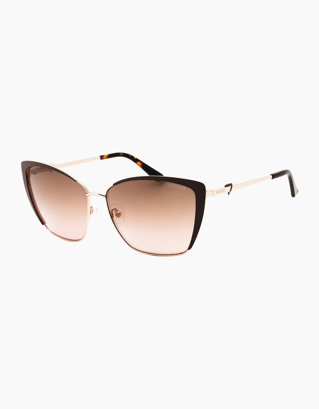Guess Shiny Dark Brown Framed Sunglasses