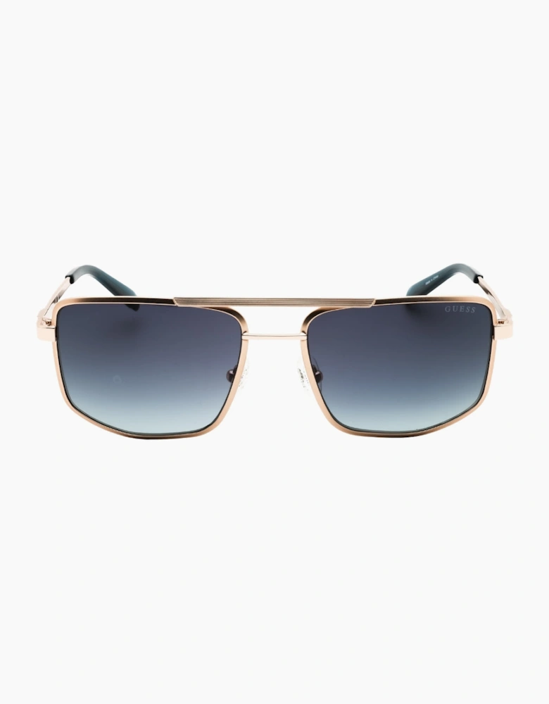 Guess Gradient Blue Lensed Gold Sunglasses