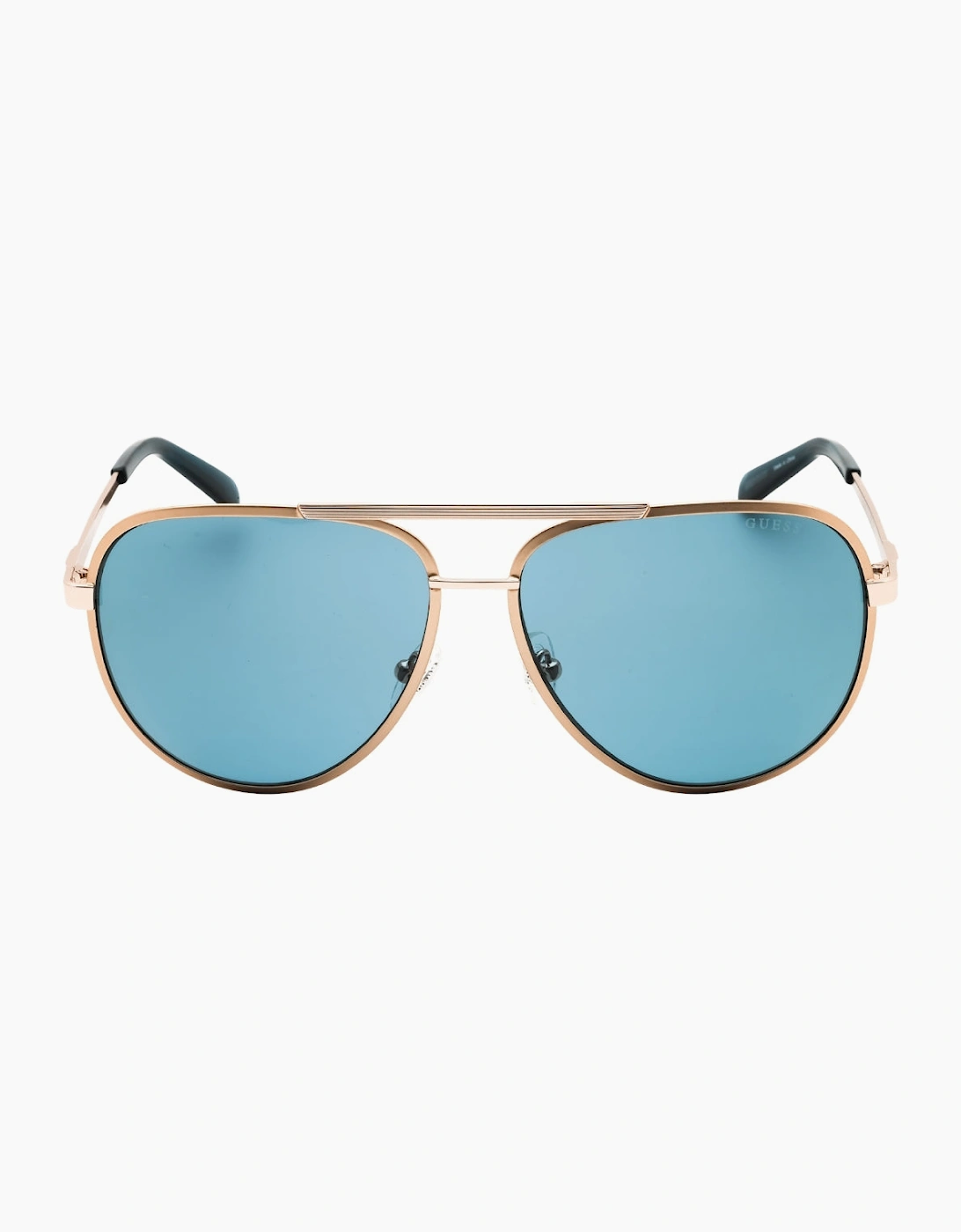 Guess Blue Lens Gold Frame Sunglasses