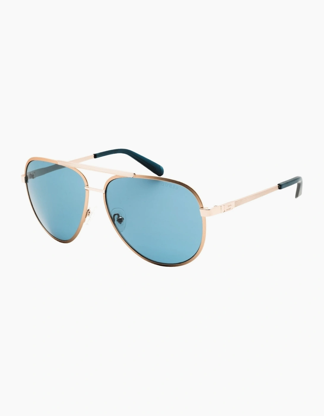 Guess Blue Lens Gold Frame Sunglasses
