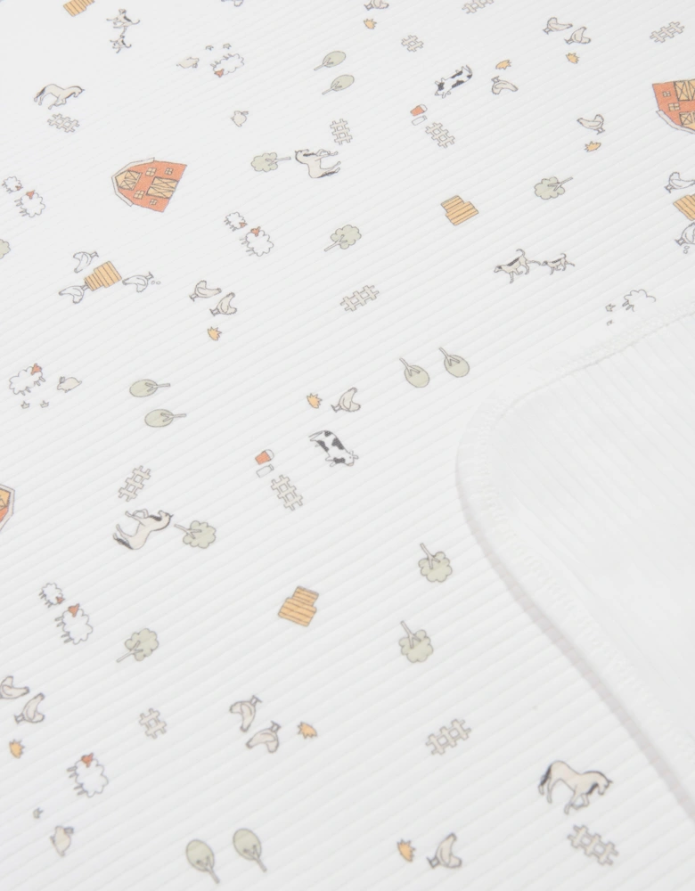 Tiffany Baby Farm Village Blanket in Ivory