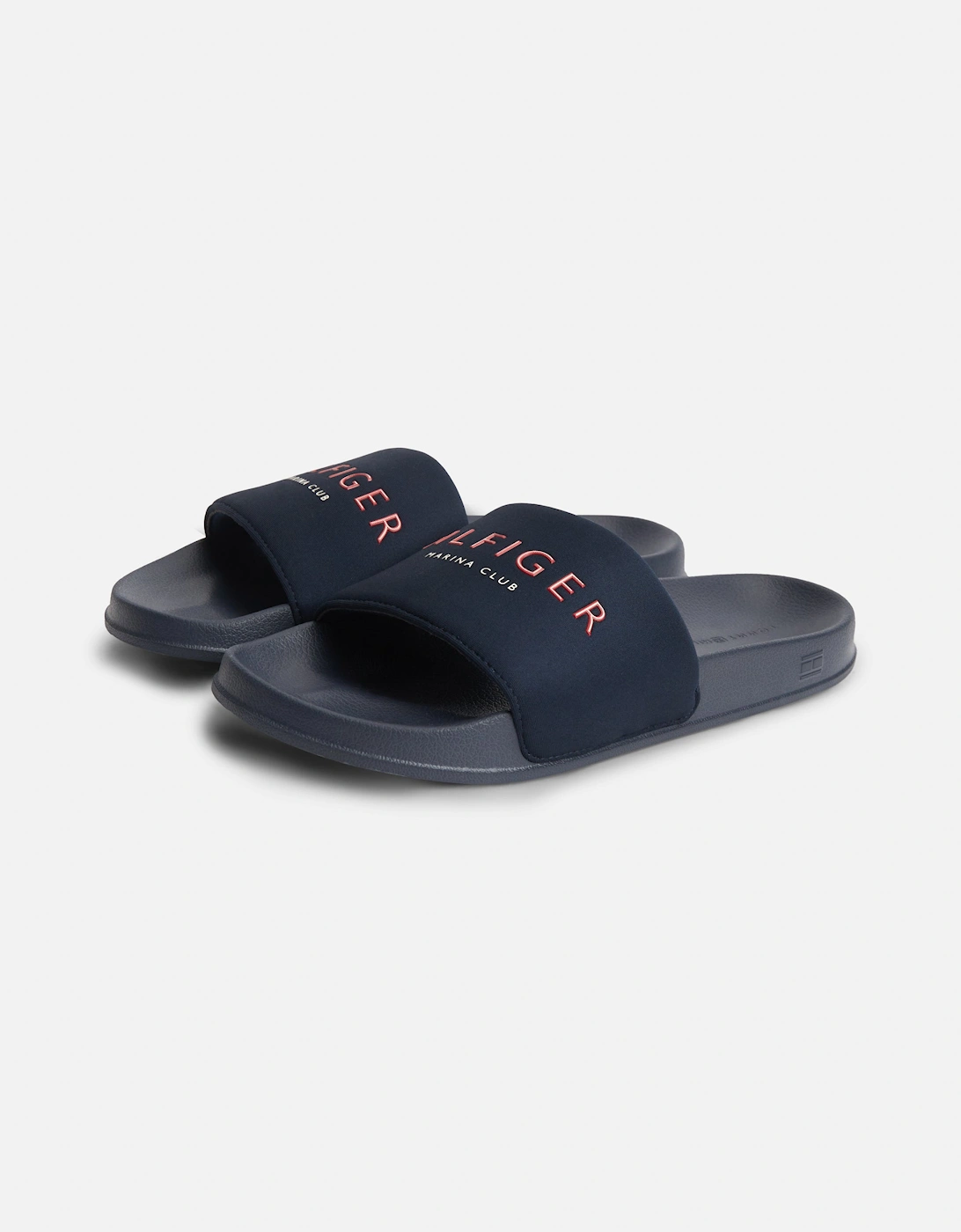 Tommy Hilfiger Men's Blue/Black Hilifger Neoprene Pool Slides - Desert Sky - Size 11