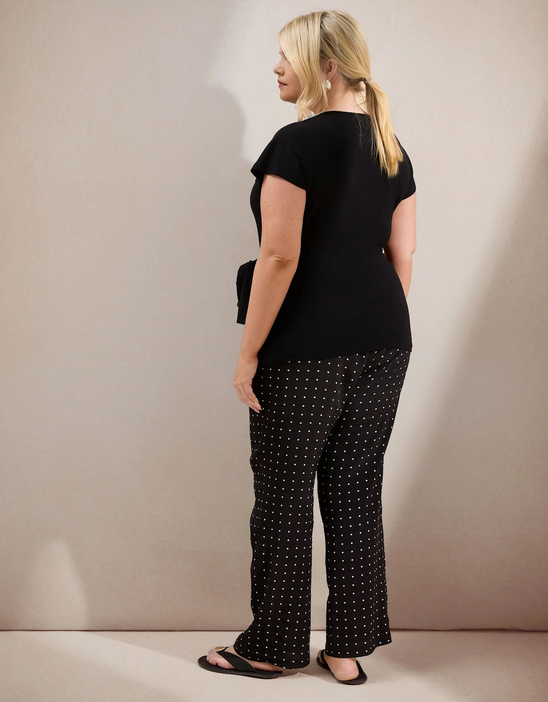 Black Jersey Tie Side Top