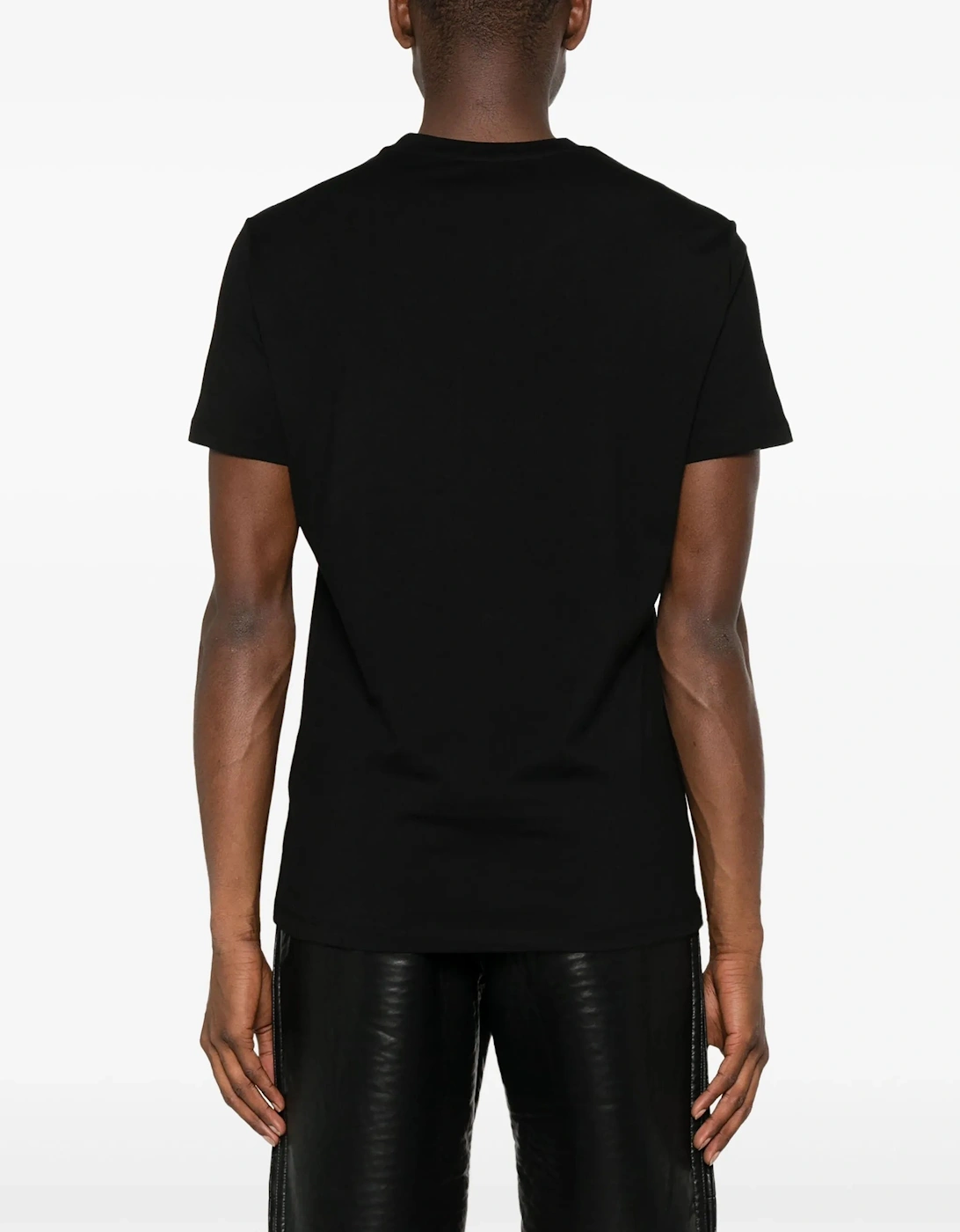 Balmain Vintage Silver Gel Logo T-Shirt in Black